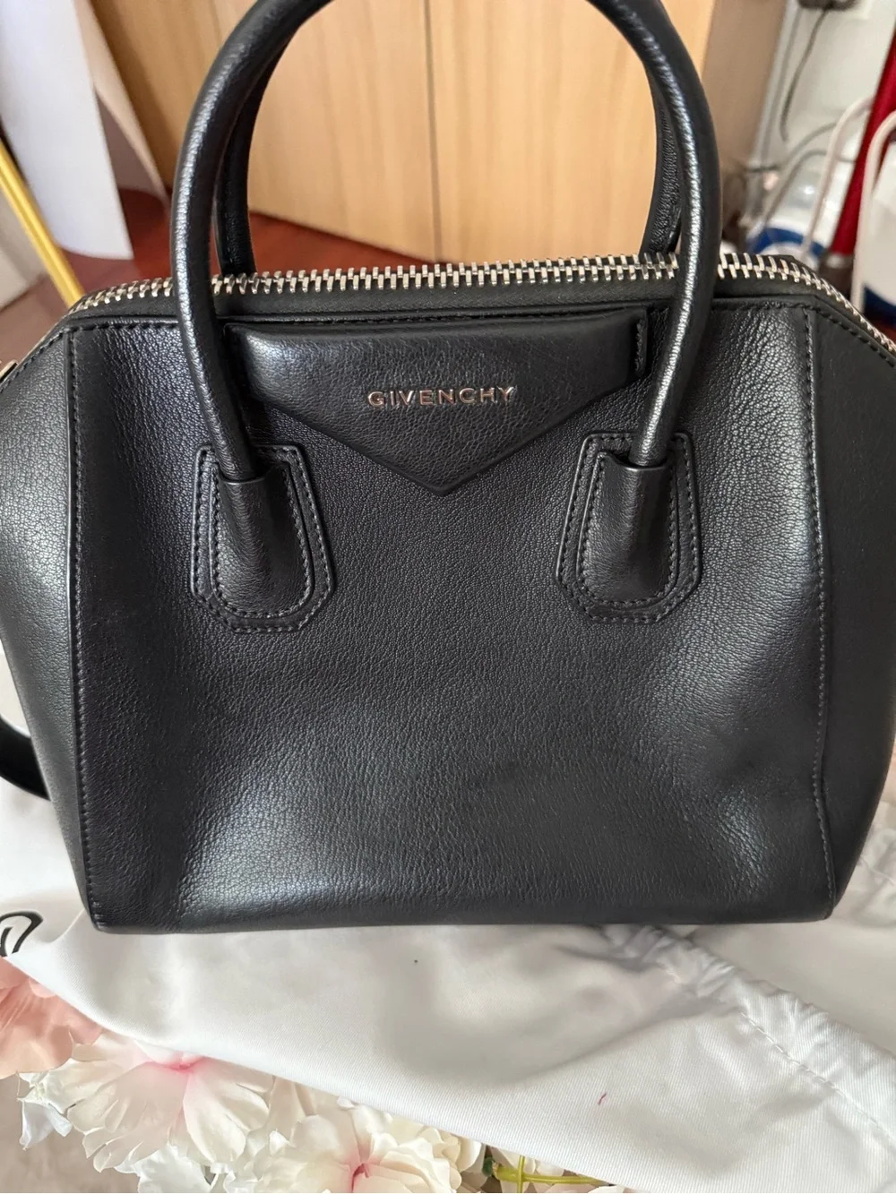 Givenchy Black Antigona Leather Satchel